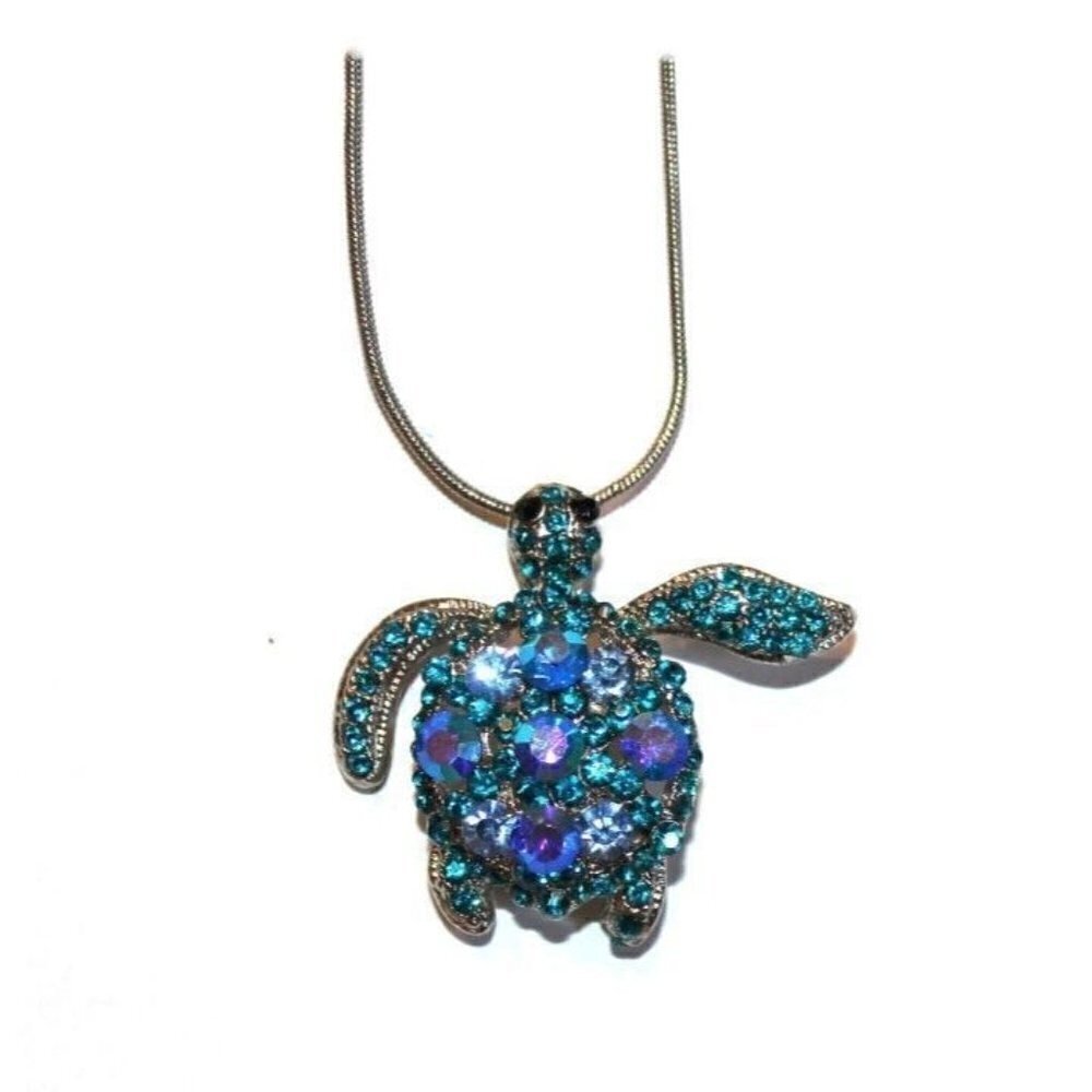 Austrian Crystal Sea Turtle Necklace